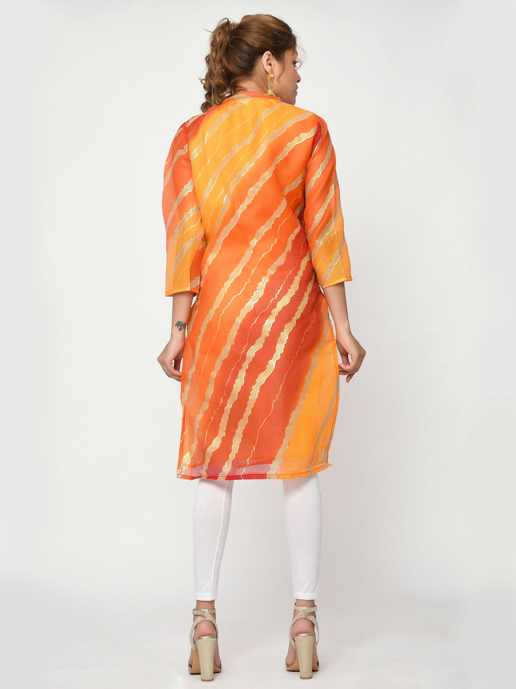 Women Green & Pink Floral Straight Ajastha Kurta