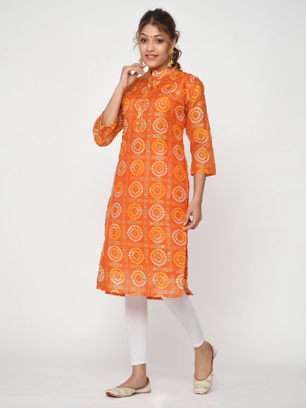 Women Green & Pink Floral Straight Ajanta Kurta