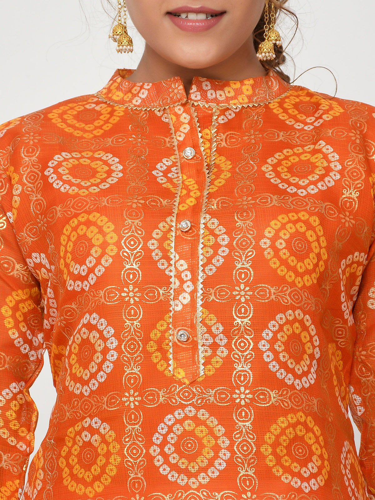 Women Green & Pink Floral Straight Ajanta Kurta