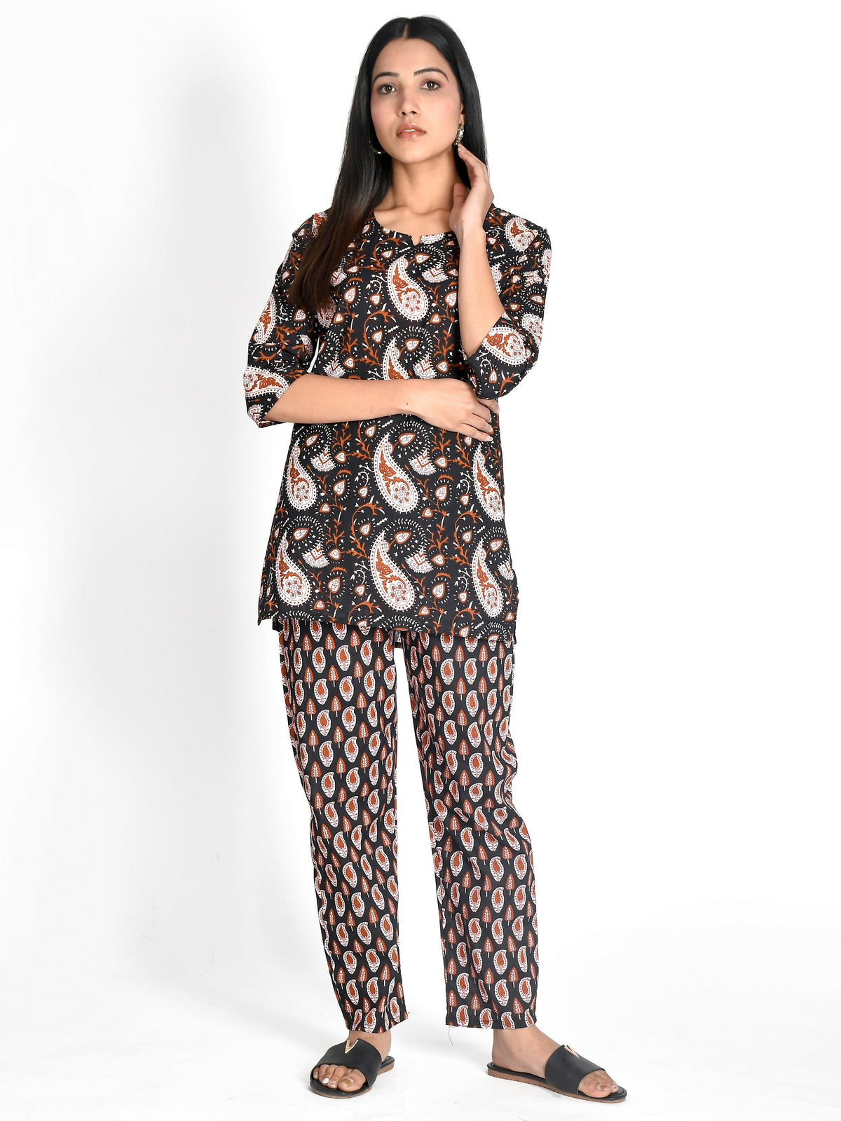 Women Pure Cotton Floral Printed Night Suit For Women/girls