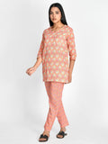 Women Peach Colored Night Suit For Girls