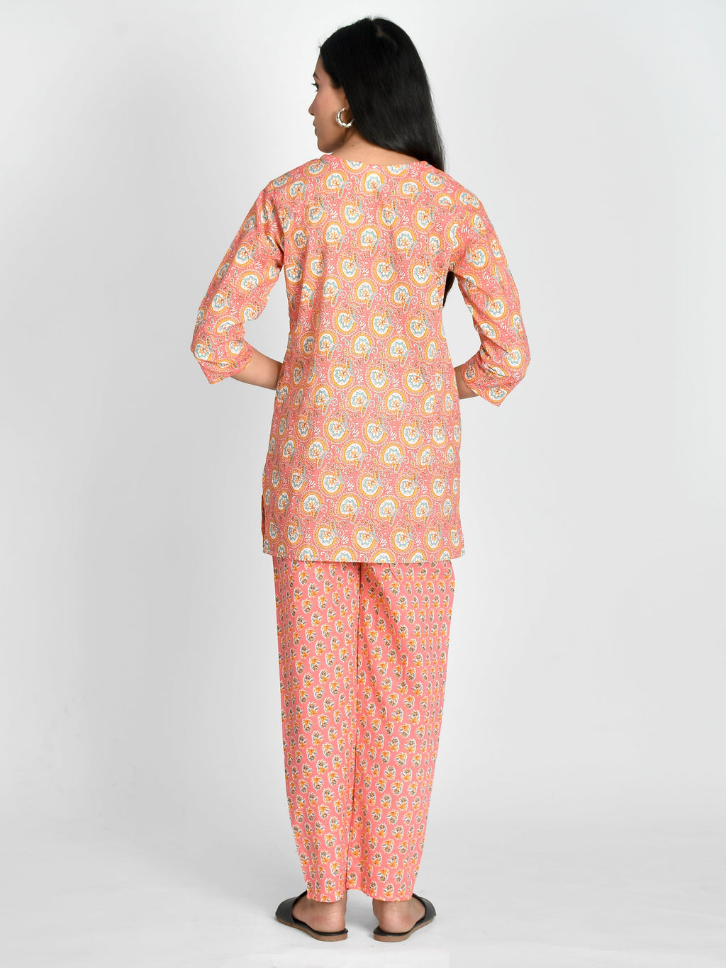 Women Peach Colored Night Suit For Girls