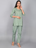 Women Pure Cotton Floral Printed Night Suit For Women & Girls