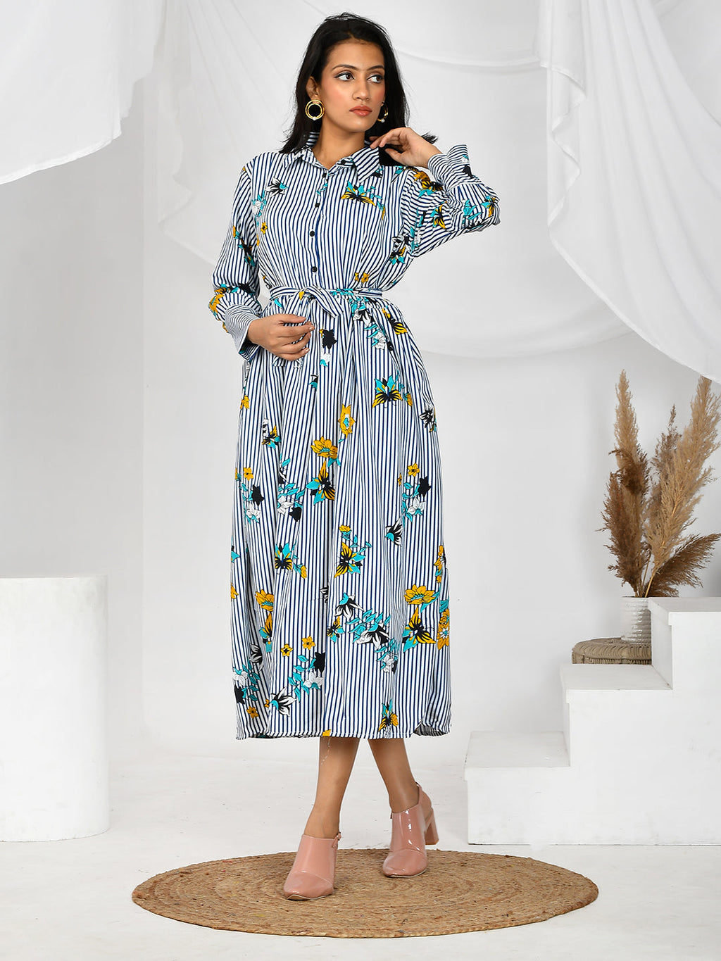 Grey printed Party wear western Dresses for Girls/women