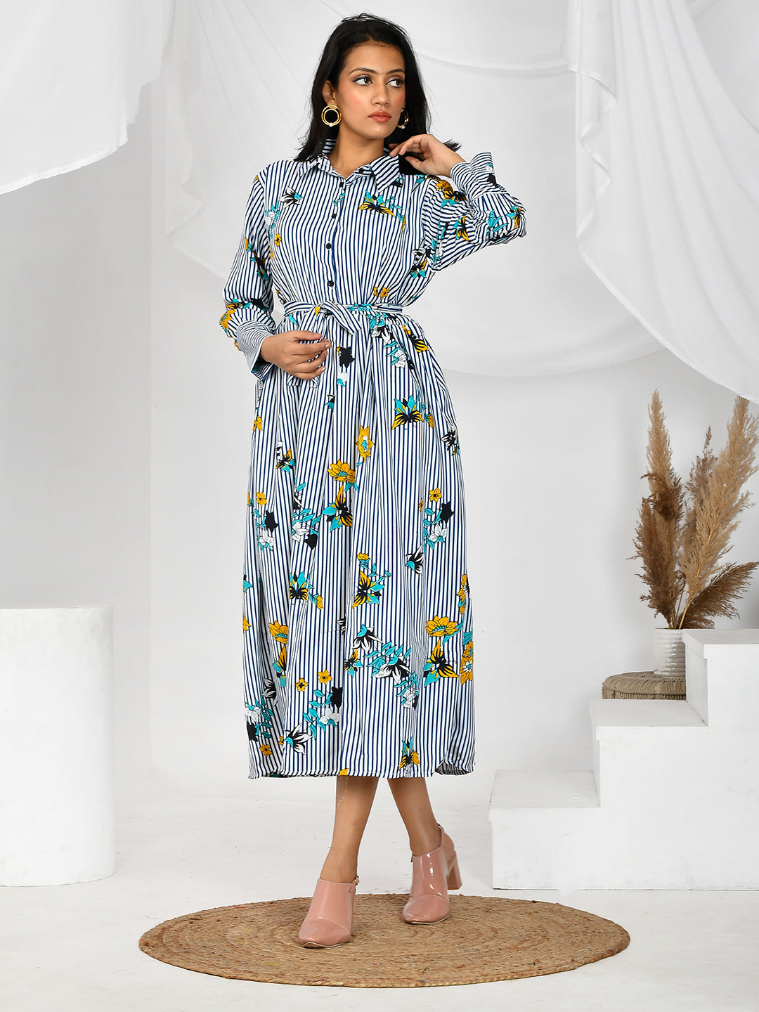 Grey printed Party wear western Dresses for Girls/women