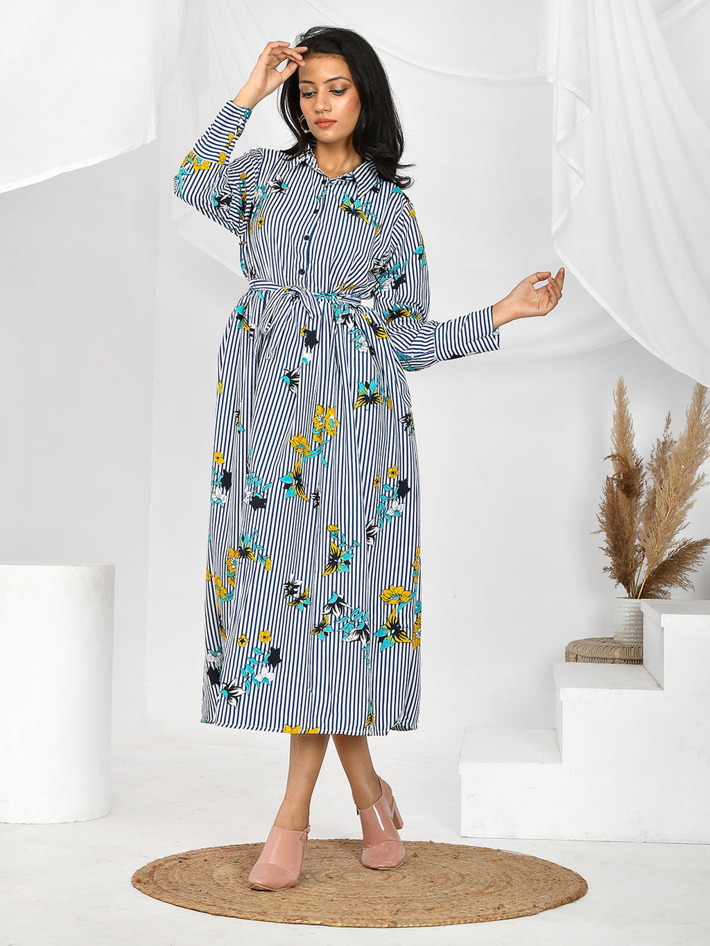Grey printed Party wear western Dresses for Girls/women