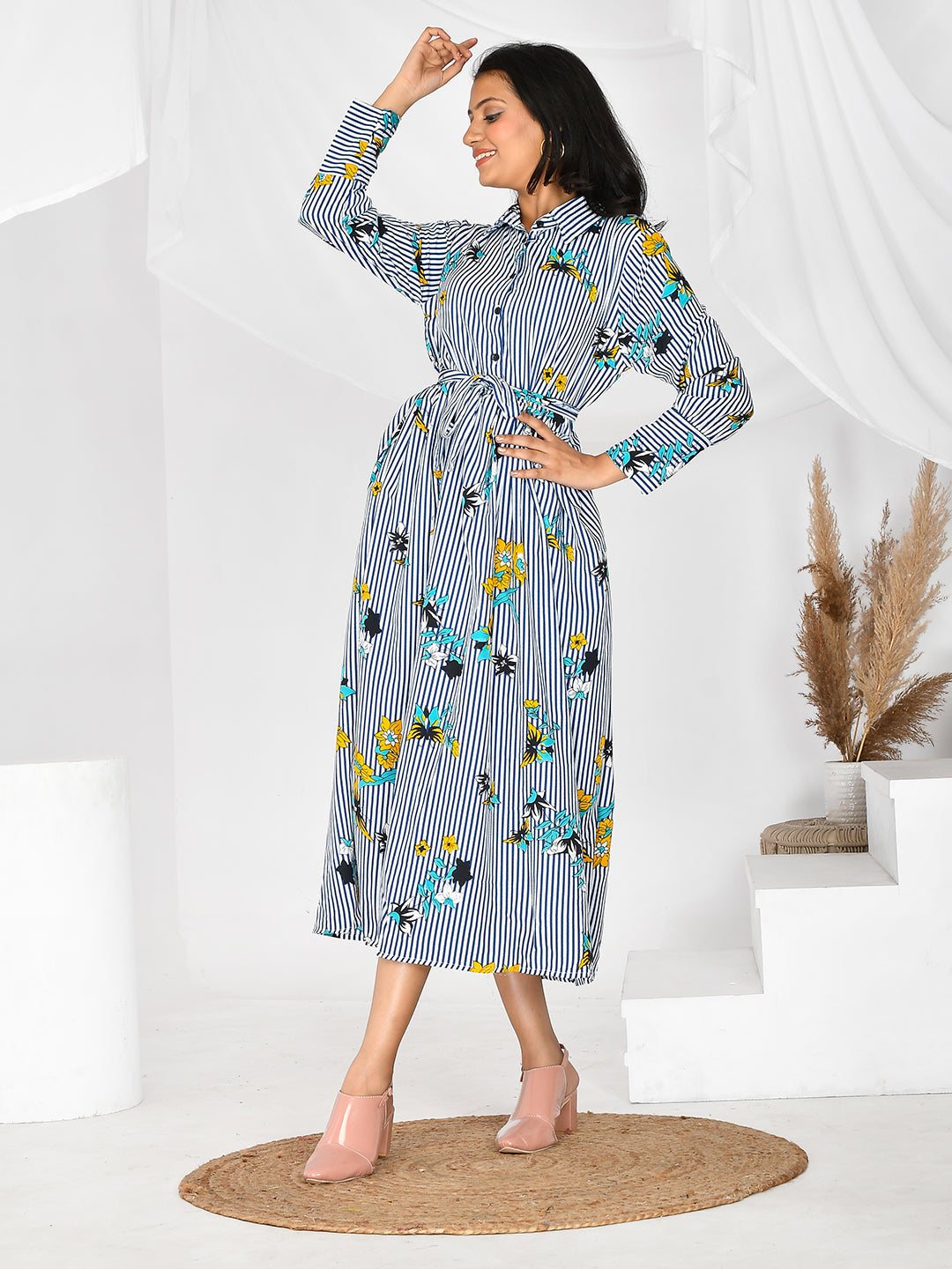Grey printed Party wear western Dresses for Girls/women