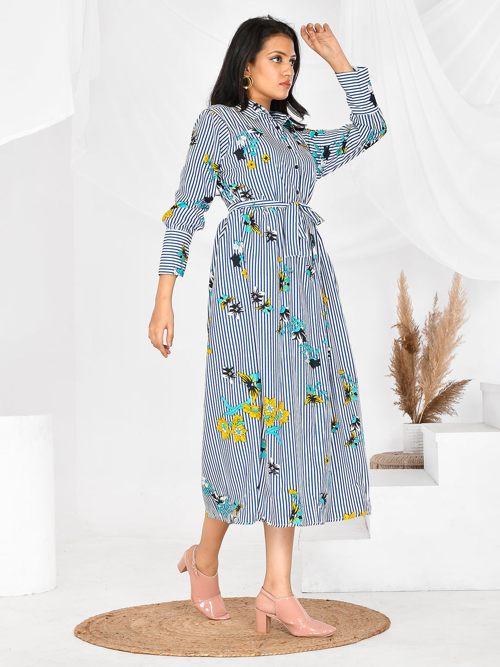 Grey printed Party wear western Dresses for Girls/women