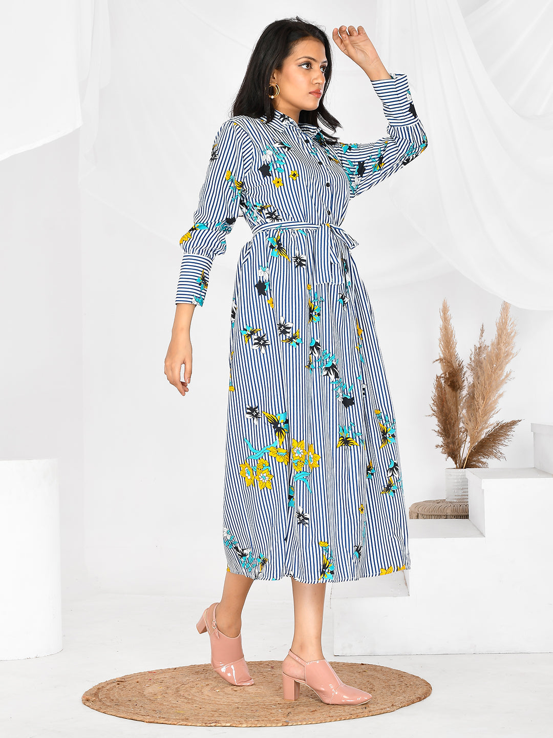 Grey printed Party wear western Dresses for Girls/women