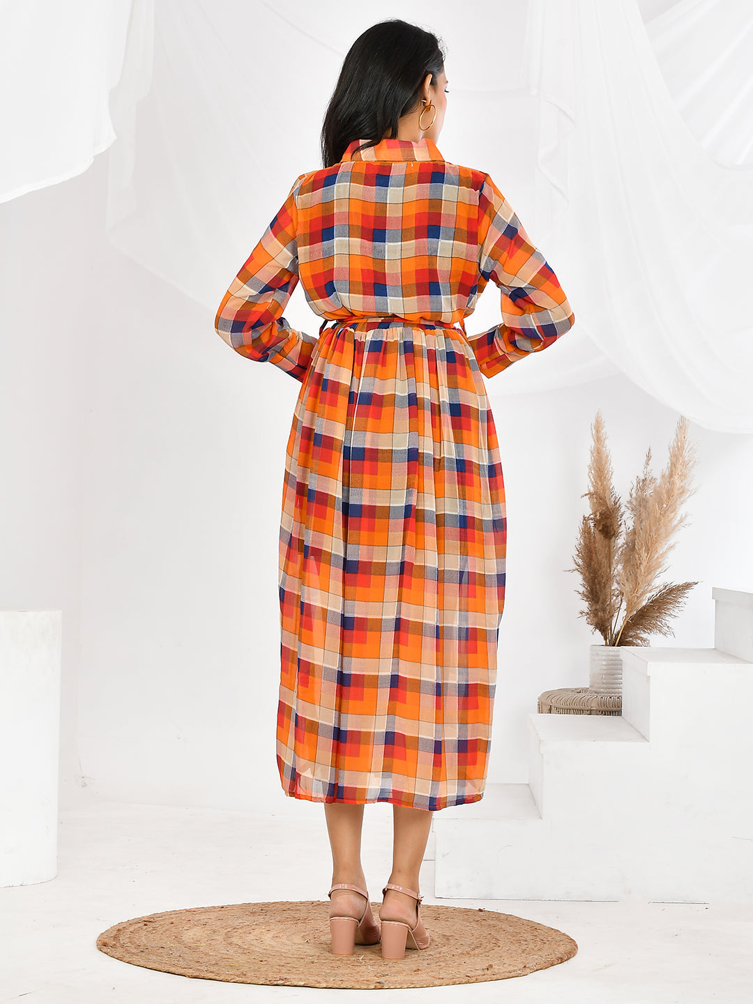 Red Checks Western Dresses for women & girls for party