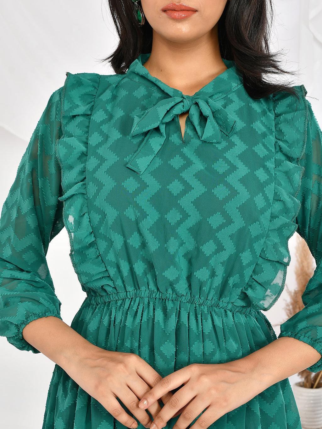 Green Printed party wear western dresses for girls & women