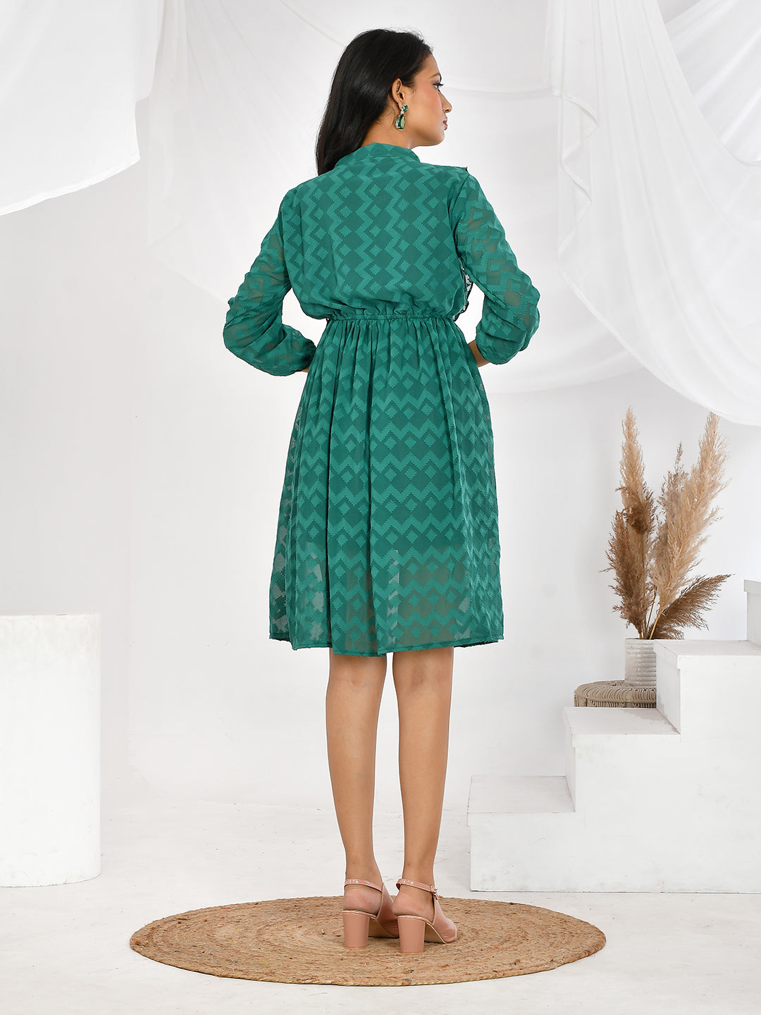 Green Printed party wear western dresses for girls & women